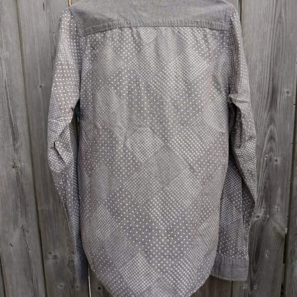 Gray Calico Print Button Shirt Tokyo Tigers Brand Size Medium - Picture 8 of 9